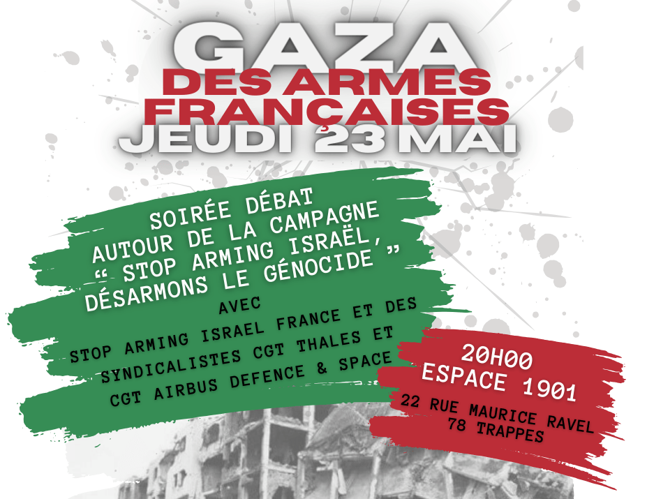 Soirée-débat sur la campagne &laquo;&nbsp;Stop Arming Israël, désarmons le génocide&nbsp;»