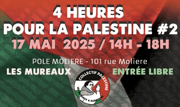 17 mai, 4 heures pour la Palestine aux&nbsp;Mureaux